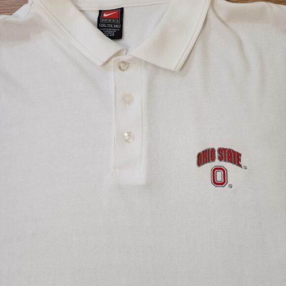 Nike Team Dri Fit Polo Shirt Mens XXL White Embroidered Ohio State Buckeyes - Picture 2 of 12